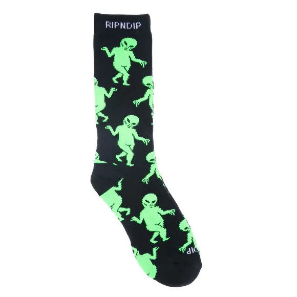 Ripndip Shop All Socks | Alien Dance Party Socks Black