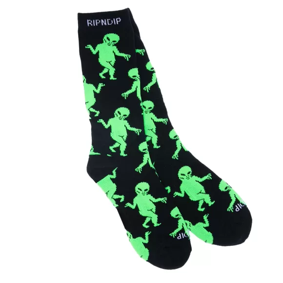 Ripndip Shop All Socks | Alien Dance Party Socks Black