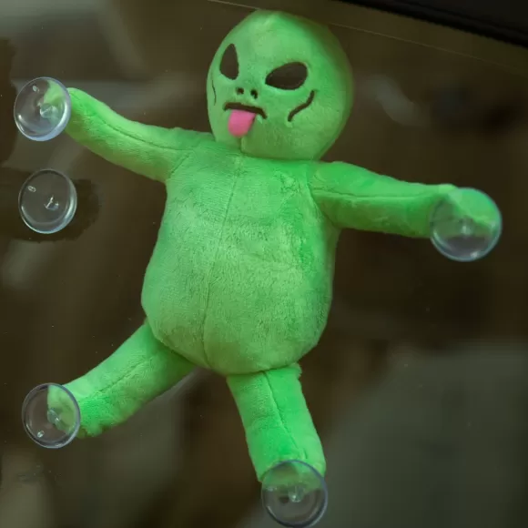 Ripndip Car Accessories | Alien Window Plush Suction Cup Plush Doll Green