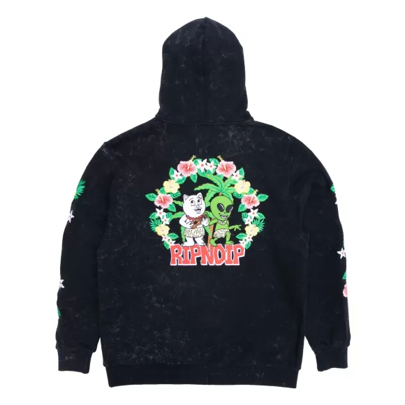 Ripndip Hoodies / Crewnecks | Aloha Nerm Hoodie Black Mineral Wash