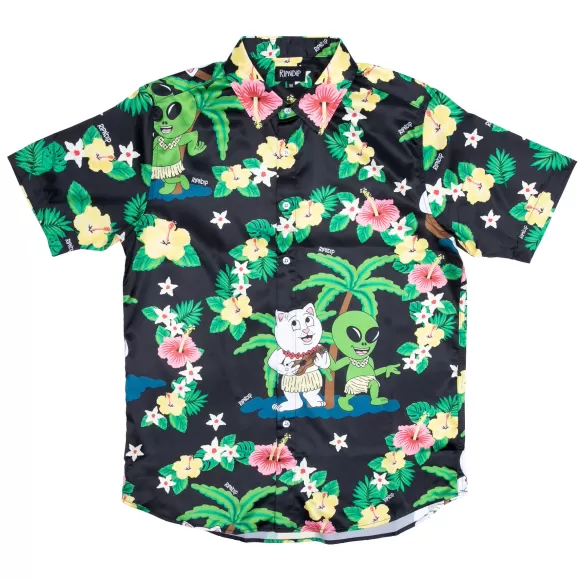 Ripndip Button Ups | Aloha Nerm Short Sleeve Button Up Black