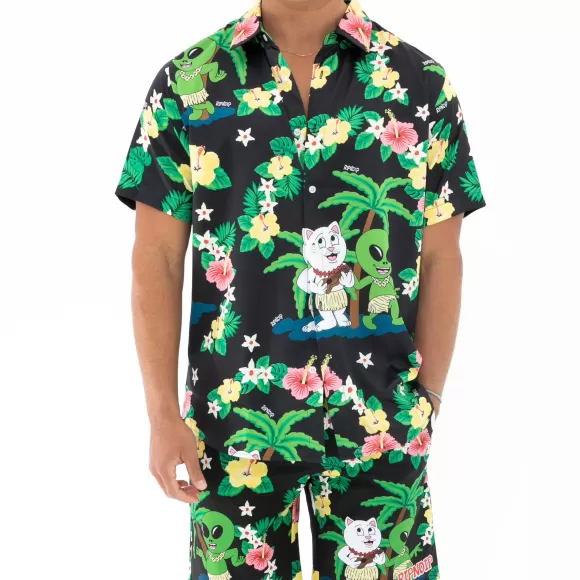 Ripndip Button Ups | Aloha Nerm Short Sleeve Button Up Black