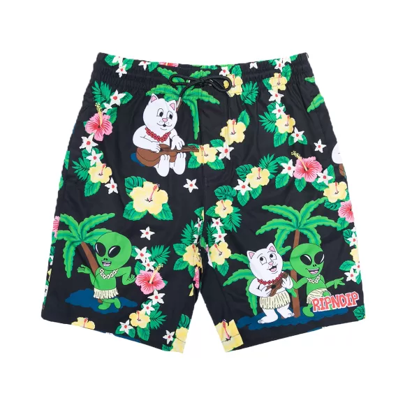 Ripndip Shorts | Aloha Nerm Swim Shorts Black