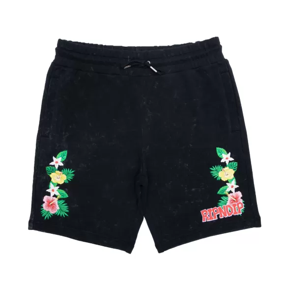 Ripndip Shorts | Aloha Nermal Sweatshorts Black Mineral Wash