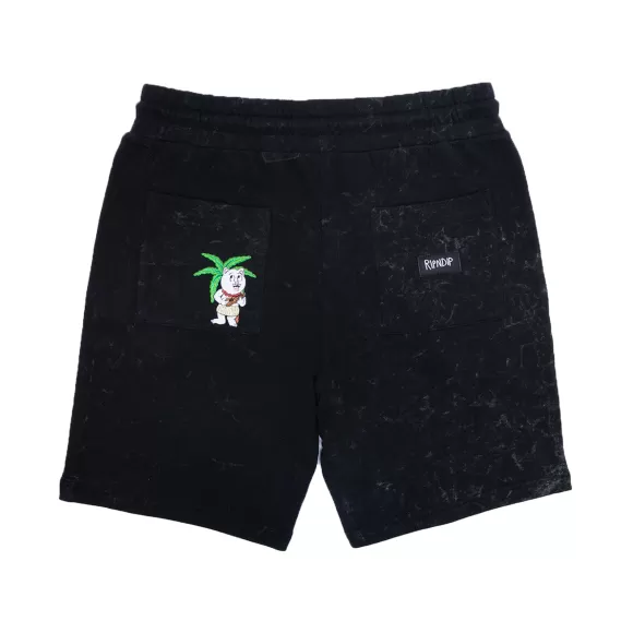 Ripndip Sweats | Aloha Nermal Sweatshorts Black Mineral Wash