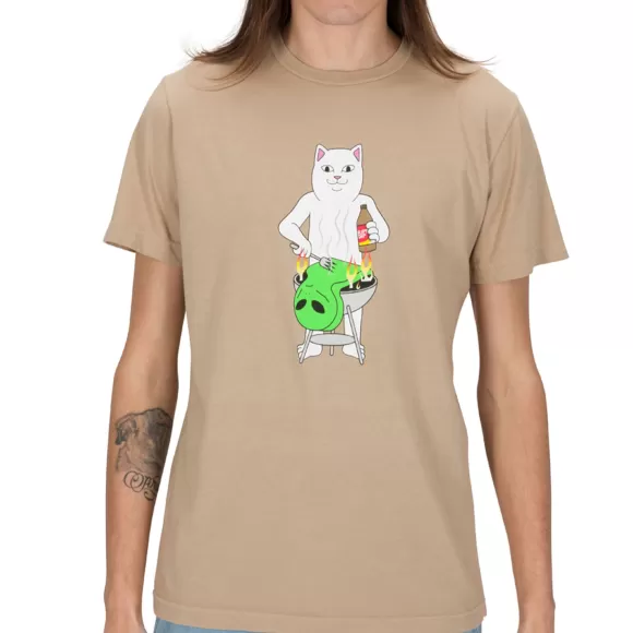 Ripndip Shorts Sleeve Tees | Bbq Day Tee Almond