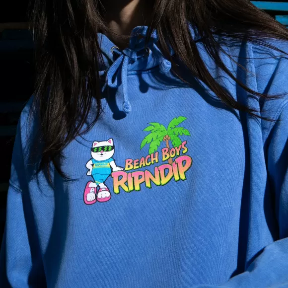 Ripndip Beach Items | Beach Boys Hoodie Periwinkle Mineral Wash