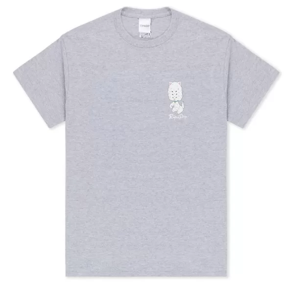 Ripndip Shorts Sleeve Tees | Big Head Tee Ash Heather