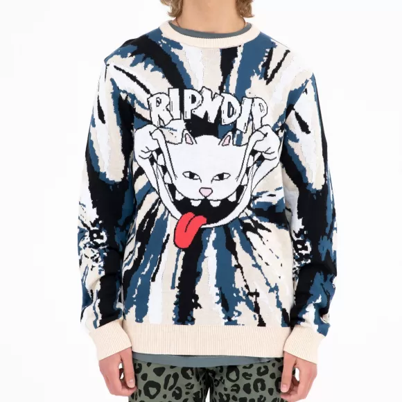 Ripndip Knits / Sweaters | Big Smile Knit Sweater Cream/Navy