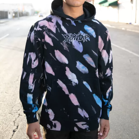 Ripndip Hoodies / Crewnecks | Blaze Hoodie Black/Peach/Purple Tie Dye