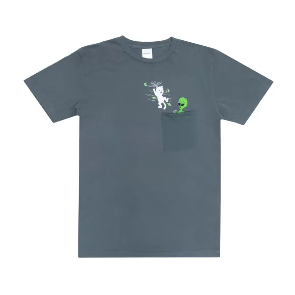 Ripndip Shorts Sleeve Tees | Bye Bye Pocket Tee Charcoal