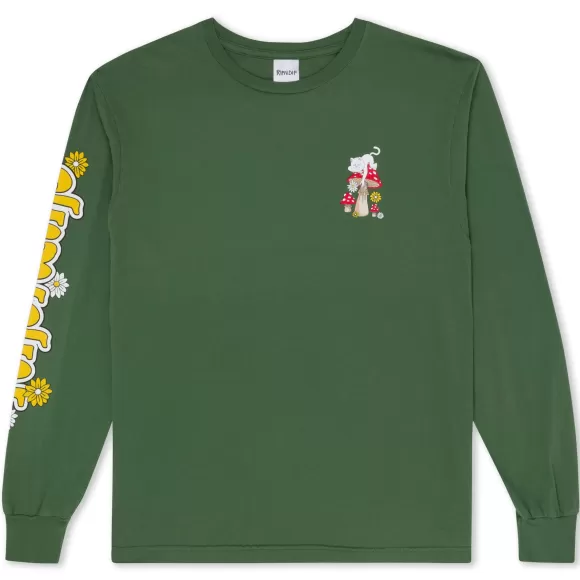 Ripndip Long Sleeve Tees | Caterpillar Garden Long Sleeve Olive