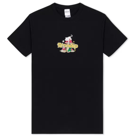 Ripndip Shorts Sleeve Tees | Caterpillar Garden Tee Black