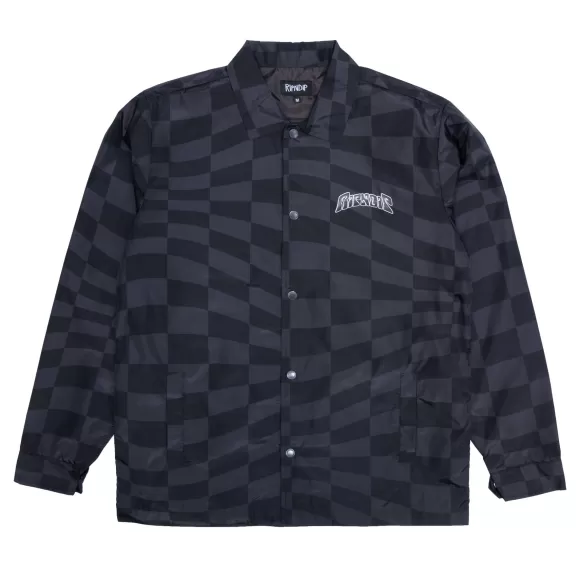 Ripndip Jackets | Checked Coaches Jacket Black/Charcoal