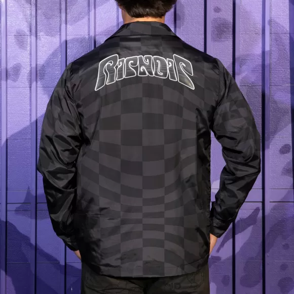 Ripndip Jackets | Checked Coaches Jacket Black/Charcoal