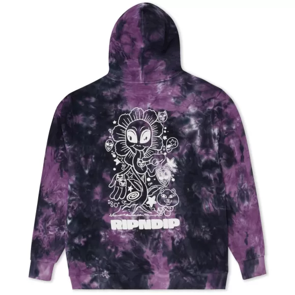 Ripndip Hoodies / Crewnecks | Dance Forever Hoodie Black/Orchid Tie Dye