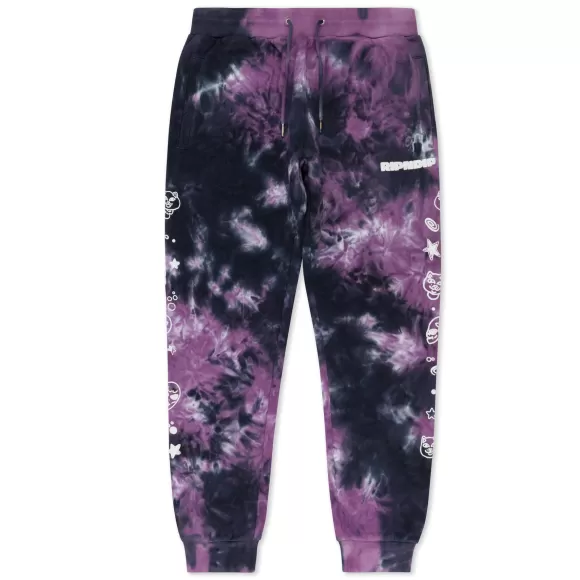 Ripndip Pants | Dance Forever Sweatpants Black/Orchid Tie Dye