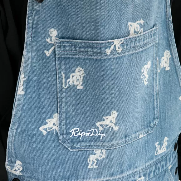 Ripndip Overalls | Dance Party Denim Overalls Medium Wash