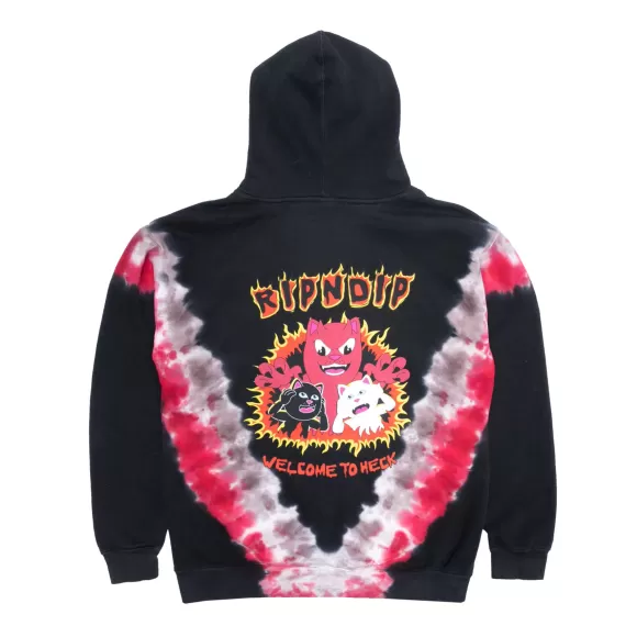 Ripndip Hoodies / Crewnecks | Dark Side Hoodie Red/Black V Dye