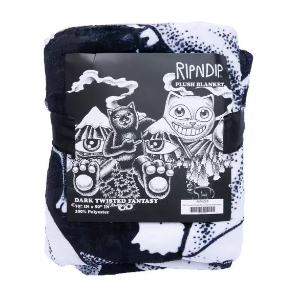 Ripndip Beach Items | Dark Twisted Fantasy Fleece Blanket Black/White