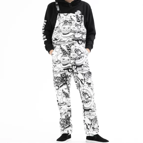 Ripndip Overalls | Dark Twisted Fantasy Overalls Black/White