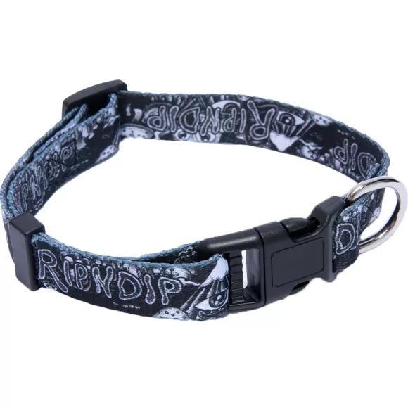 Ripndip Pet Supplies | Dark Twisted Fantasy Pet Collar Black/White