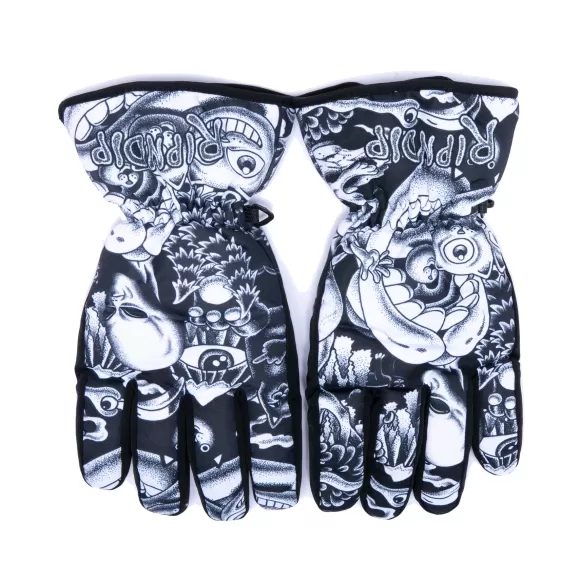 Ripndip Snowboards | Dark Twisted Fantasy Snow Gloves Black/White