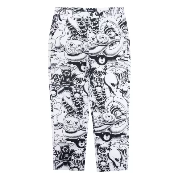 Ripndip Pants | Dark Twisted Fantasy Twill Pants Black/White