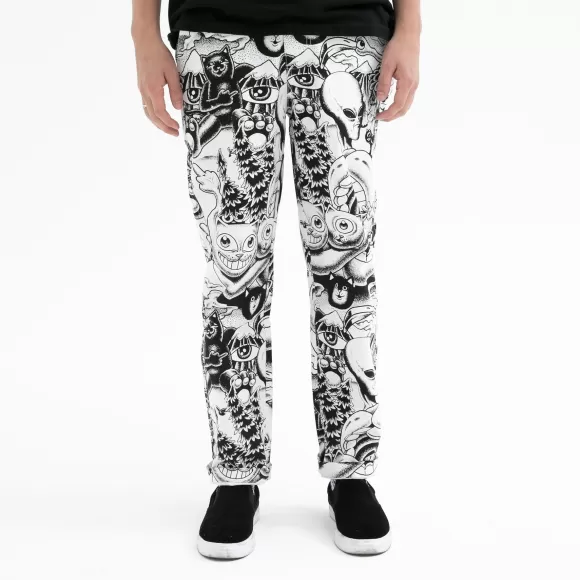 Ripndip Pants | Dark Twisted Fantasy Twill Pants Black/White