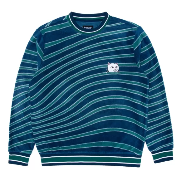 Ripndip Knits / Sweaters | Dizzy Nermal Polar Fleece Crewneck Navy/Teal