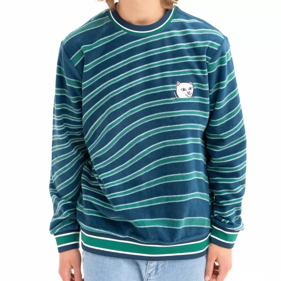 Ripndip Knits / Sweaters | Dizzy Nermal Polar Fleece Crewneck Navy/Teal