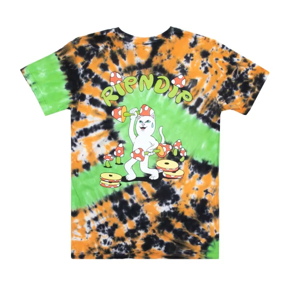 Ripndip Shorts Sleeve Tees | Do You Even Lift Tee Neon/Black/Orange Loop Dye