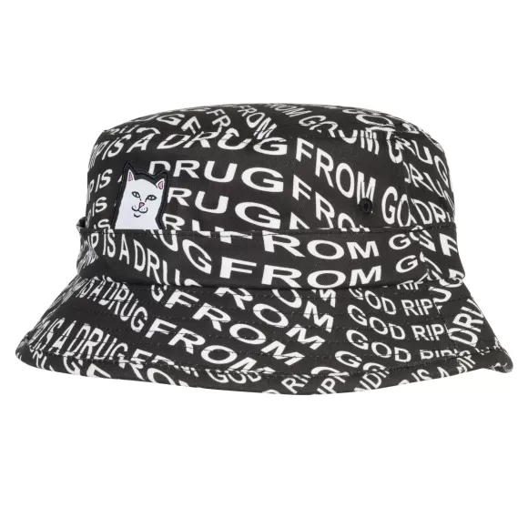 Ripndip Buckets | Drug From God Lord Nermal Bucket Hat Black