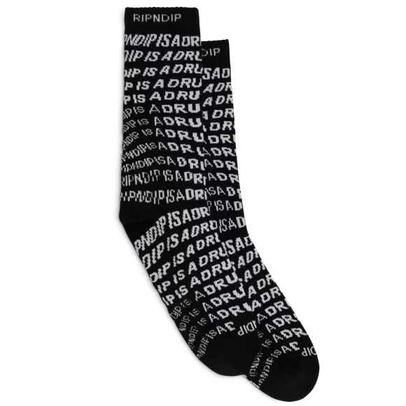 Ripndip Shop All Socks | Drug From God Socks Black