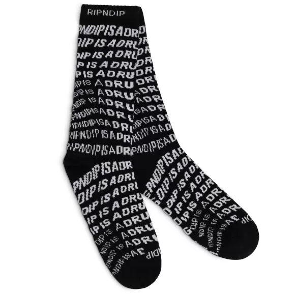 Ripndip Shop All Socks | Drug From God Socks Black