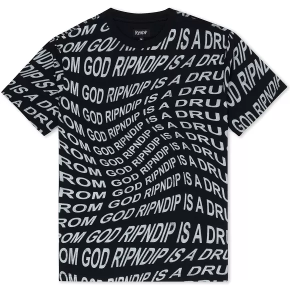 Ripndip Shorts Sleeve Tees | Drug From God Tee Black