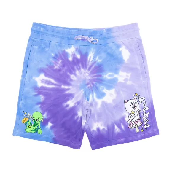 Ripndip Shorts | Friday Jr Sweatshorts Purple/Lilac Spiral Dye