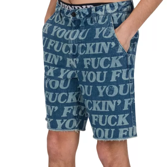 Ripndip Shorts | Fuckin Fuck Denim Shorts Medium Wash