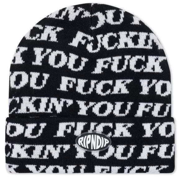 Ripndip Beanies | Fuckin Fuck Knit Beanie Black