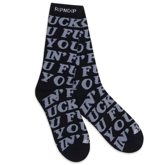 Ripndip Shop All Socks | Fuckin Fuck Socks Black