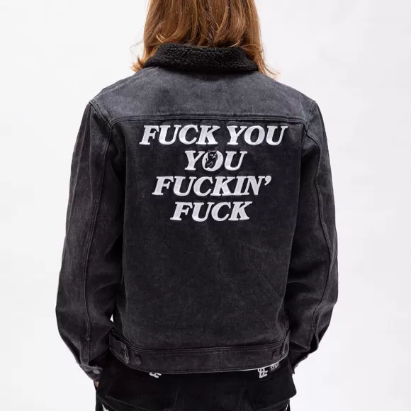 Ripndip Jackets | Fucking Fuck Denim Sherpa Jacket Black Wash