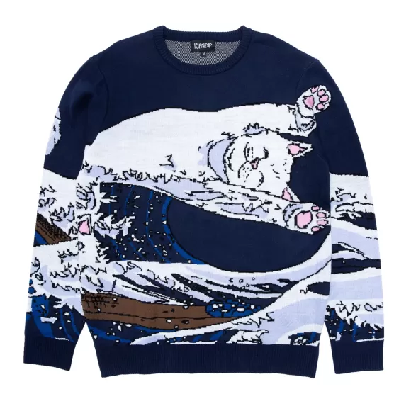 Ripndip Knits / Sweaters | Great Wave Sweater Navy