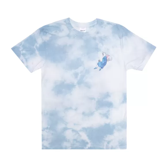 Ripndip Shorts Sleeve Tees | Heaven And Hell Tee Blue Cloud Wash