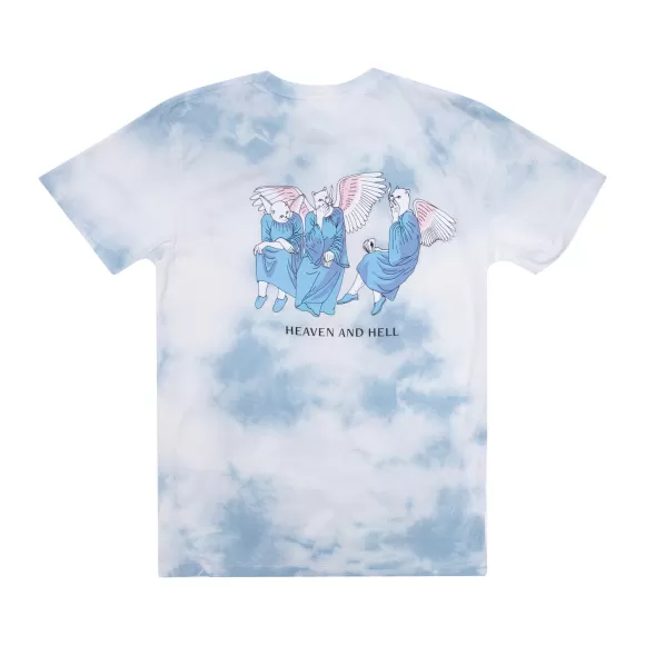 Ripndip Shorts Sleeve Tees | Heaven And Hell Tee Blue Cloud Wash