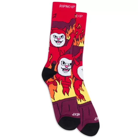 Ripndip Shop All Socks | Heaven On Earth Socks Red