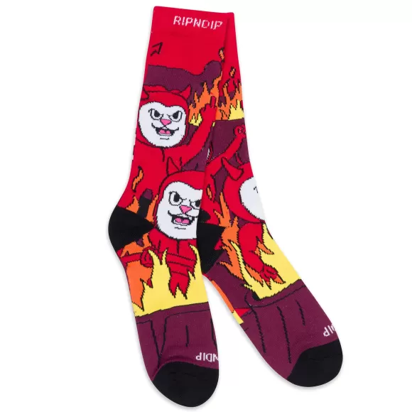 Ripndip Shop All Socks | Heaven On Earth Socks Red