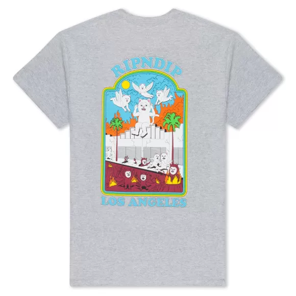 Ripndip Shorts Sleeve Tees | Heaven On Earth Tee Ash Heather