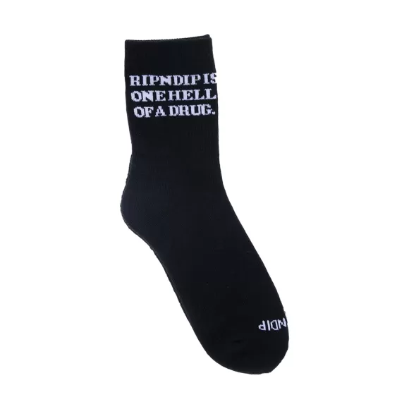 Ripndip Shop All Socks | Hell Of A Drug Mid Socks Black