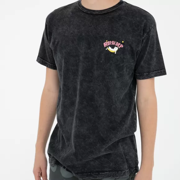 Ripndip Shorts Sleeve Tees | High On Life Tee Black Mineral Wash