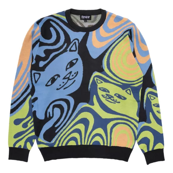 Ripndip Knits / Sweaters | Hypnotic Knitted Sweater Blue/Neon